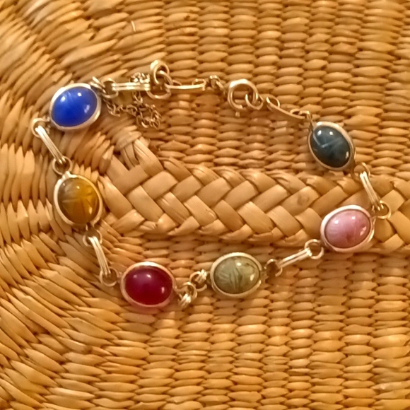 D'or 12kt GF Multi Stone Bracelet - Picture 1 of 8
